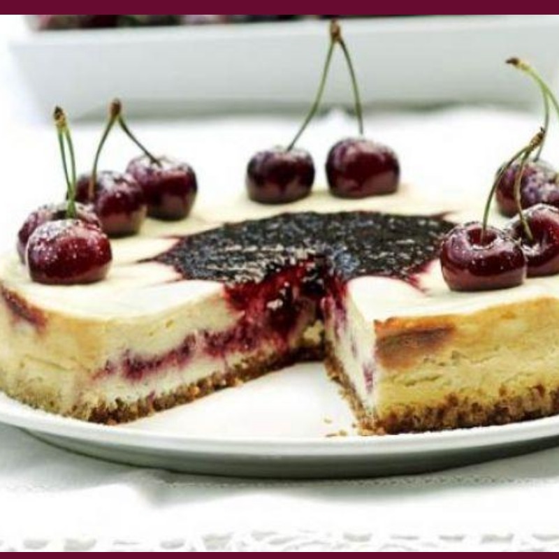 Cheesecake με κεράσι χωρίς ψήσιμο